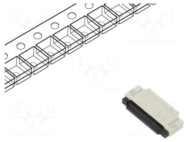 Connector: FFC/FPC; tinned; SMT; 0.4A; 50V; PIN: 20; Mat: LCP; ZIF GCT FFC2B35-20-T