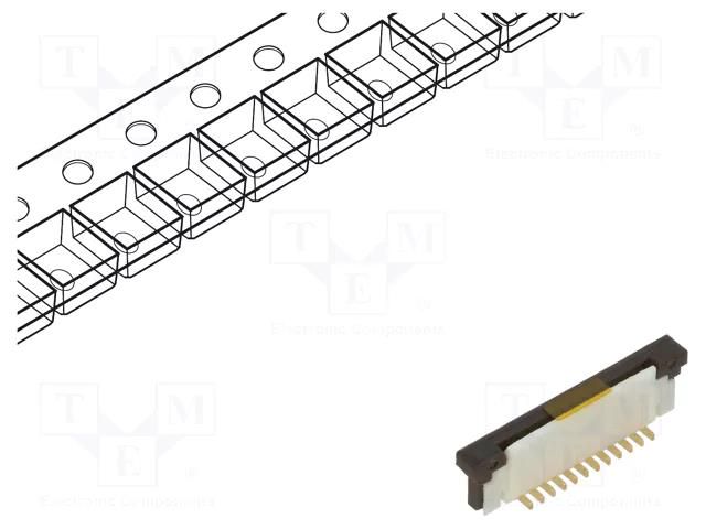 Connector: FFC/FPC; gold flash; SMT; 125V; 1A; PIN: 12; Mat: PA6T GCT FFC3A20-12-G