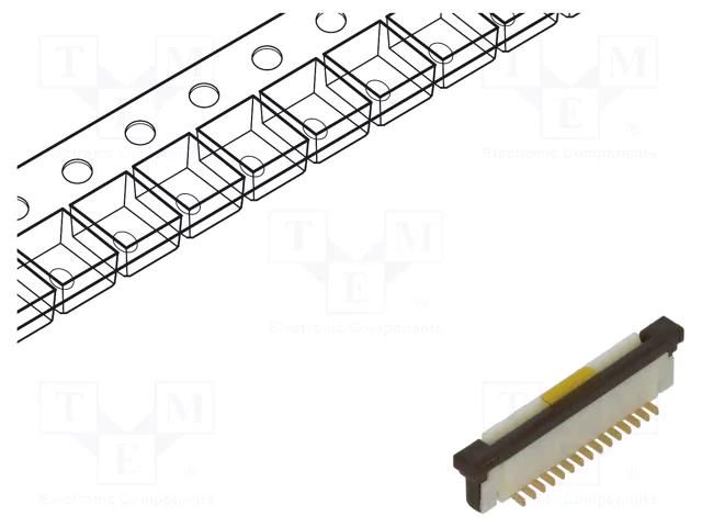 Connector: FFC/FPC; gold flash; SMT; 125V; 1A; PIN: 15; Mat: PA6T GCT FFC3A20-15-G