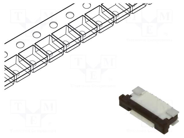 Connector: FFC/FPC; tinned; SMT; 50V; 0.4A; PIN: 5; Tape ph: 1mm; ZIF GCT FFC3B07-05-T
