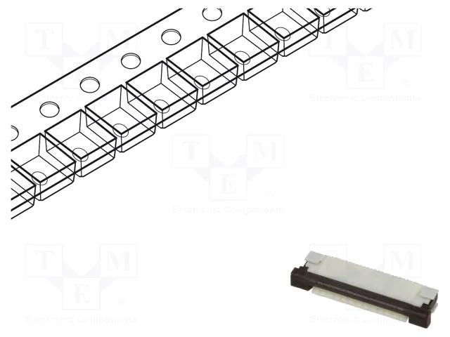 Connector: FFC/FPC; SMT; 50V; 0.4A; PIN: 12; Mat: thermoplastic; ZIF GCT FFC3B07-12-T