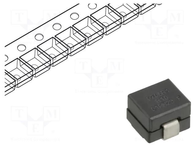 Inductor: wire; SMD; 105nH; Ioper: 43A; 7x7x4.95mm; Isat: 34A; 250uΩ EATON ELECTRONICS FP0705R1-R10-R
