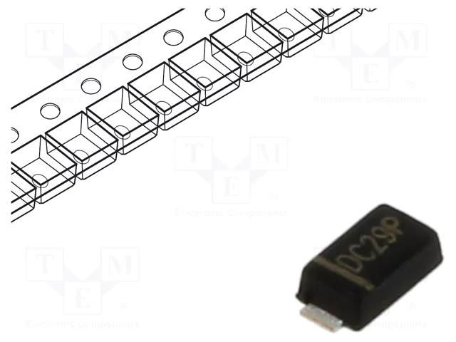 Diode: rectifying; SMD; 600V; 1A; 1.8us; DO214AC; Ufmax: 1.1V FAGOR FS1JWTRTB