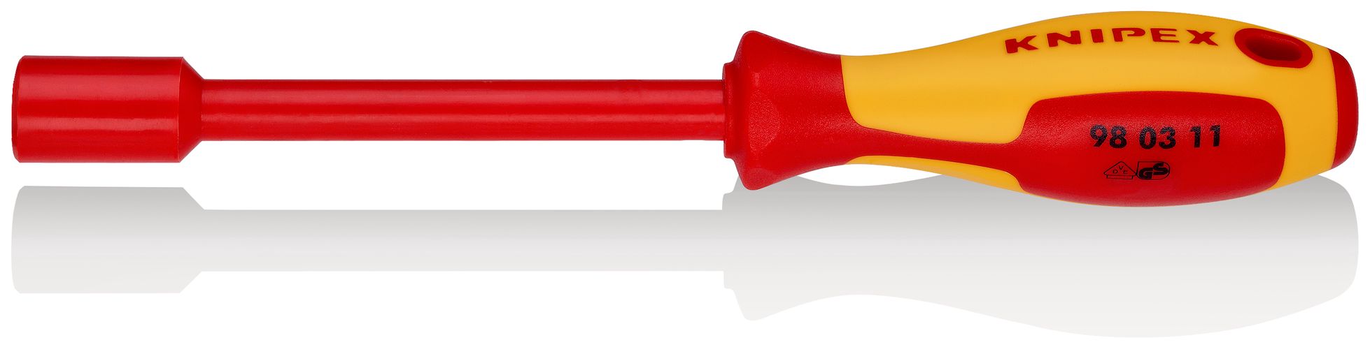 KNIPEX 98 03 11 Nut Driver with screwdriver handle insulated with multi-component grips, VDE-tested burnished 237 mm 98 03 11 4003773026136