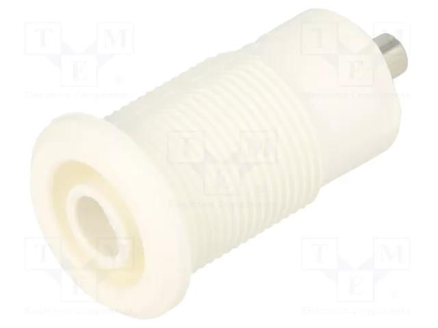 Connector: 4mm banana; socket; 24A; 1kV; white; nickel plated STÄUBLI BI-SLB4-E-29