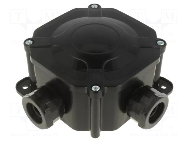 Enclosure: junction box; IP67; with cable gland; black PAWBOL PW-A.0036C