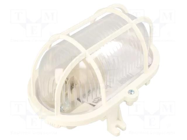 Lamp: lighting fixture; OVAL60; polycarbonate; E27; IP44; oval PAWBOL PW-D.3151P