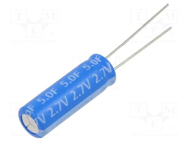 Supercapacitor; THT; 5F; 2.7VDC; Ø8x24mm; LR Viking SC2V7L505MLR