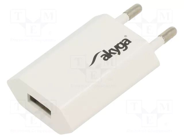Power supply: switching; mains,plug-in; 5VDC; 1A; white AKYGA AK-CH-03WH