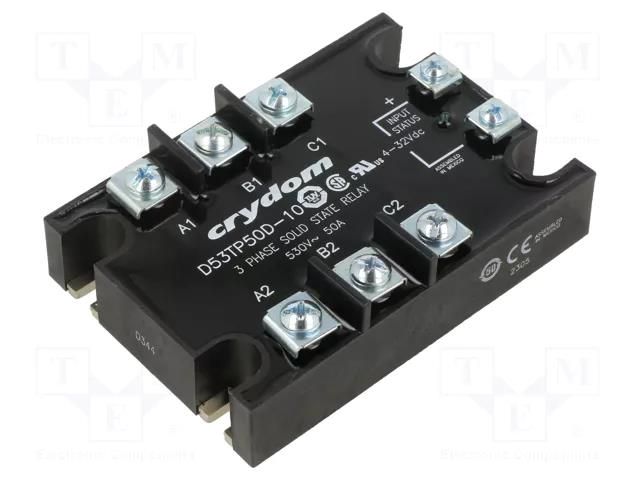 Relay: solid state; 50A; Uswitch: 48÷530VAC; 3-phase; -40÷80°C SENSATA / CRYDOM D53TP50D-10