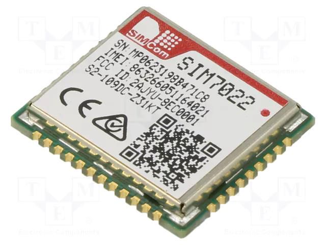 Module: LTE; Down: 127kbps; Up: 159kbps; SMD; LTE Cat.NB2 SIMCOM SIM7022