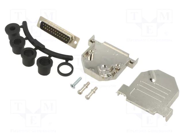 Connector: D-Sub; PIN: 25; plug; male; soldering; for cable; black ENCITECH D45NT25-M-DMP-K