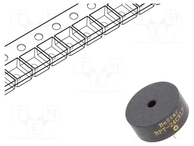 Sound transducer: piezo signaller; with built-in generator; THT BESTAR BPT-24CX