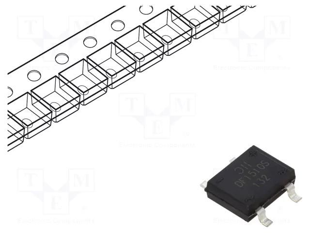 Bridge rectifier: single-phase; Urmax: 1kV; If: 1.5A; Ifsm: 50A; DFS DIODES INCORPORATED DF1510S-T