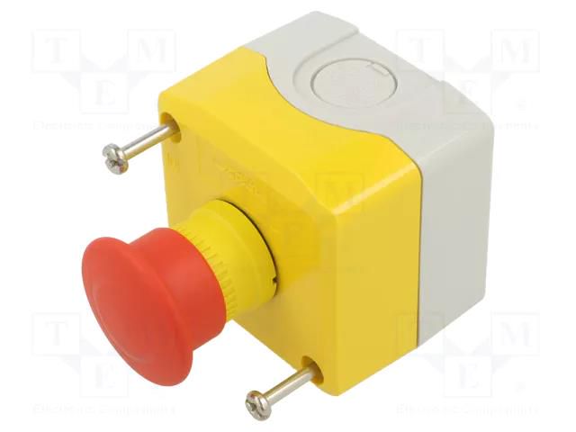 Control cassette; Harmony XB5; No.of butt: 1; mushroom; IP66; NC SCHNEIDER ELECTRIC XALK198H7