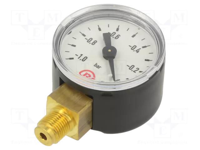 Vacuum gauge; -1÷0bar; 40mm; non-aggressive liquids,inert gases PNEUMAT 110.30