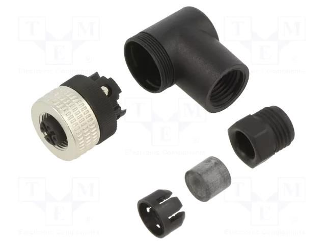 Connector; M12; PIN: 4; angled; plug; Connection: PG7; 150VDC; 125VAC TELEMECANIQUE SENSORS XZCC12FCM40B