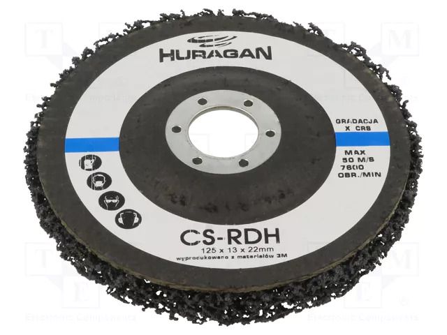 Wheel; Dim: Ø125x13mm; Mount.hole diam: 22mm HURAGAN HUR-SCSRDH125