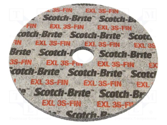 Grinding pin; fleece; Dim: Ø150x6mm; Grit: 3S; mounting holes HURAGAN HUR-SXW-F315-622