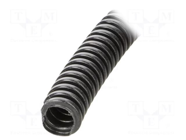 Protective tube; Size: 16; PVC; black; L: 25m; 320N; Øint: 11mm PAWBOL PW-6109-25UV