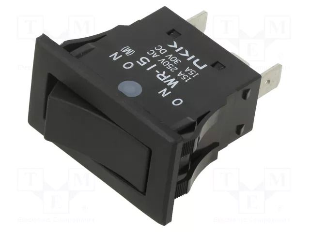 ROCKER; SPST; Pos: 2; ON-(ON); 15A/250VAC; 15A/30VDC; none; WR NKK SWITCHES WR15AF