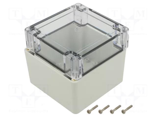 Enclosure: multipurpose; X: 105mm; Y: 105mm; Z: 90mm; ZP; light grey KRADEX ZP10510590SJP-PC