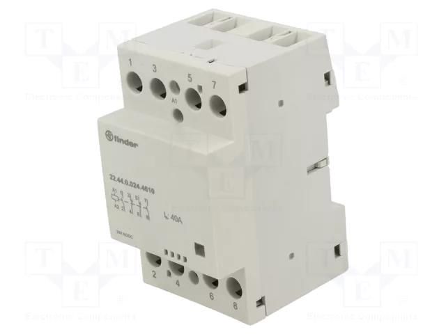 Contactor: 4-pole installation; 40A; 24VAC,24VDC; NC x2 + NO x2 FINDER 22.44.0.024.4610