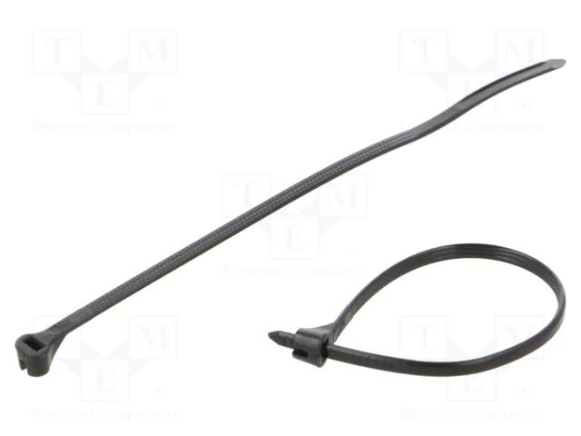 Cable tie; with a metal clasp; L: 92mm; W: 2.3mm; black; 80N ABB TY23MX