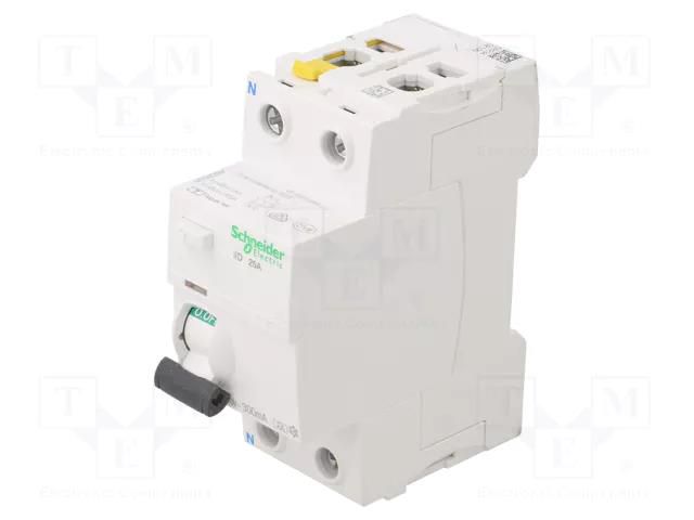 RCD breaker; Inom: 25A; Ires: 300mA; Poles: 2; 400VAC; IP20; 1÷25mm2 SCHNEIDER ELECTRIC A9Z24225