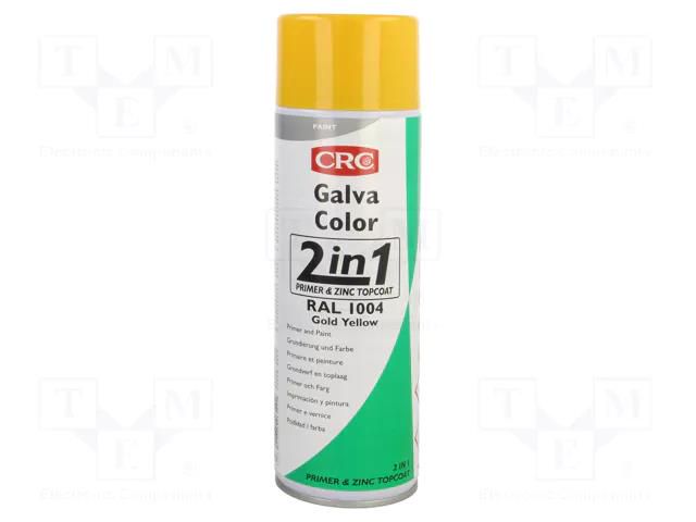 Paint; RAL 1004,yellow; spray; GALVACOLOR; 500ml; 1.08g/cm3@20°C CRC CRC-GC-YL/500