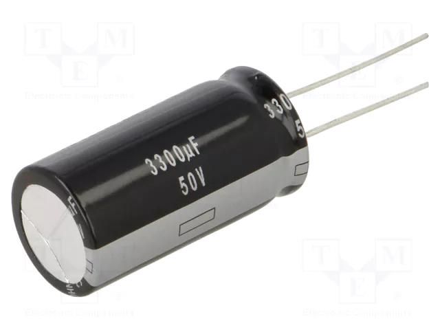 Capacitor: electrolytic; THT; 3300uF; 50VDC; Ø18x35.5mm; ±20%; NHG PANASONIC ECA1HHG332