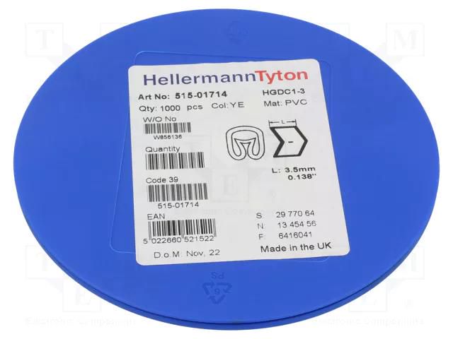 Markers; Marking: -; 1÷3mm; PVC; yellow; -65÷105°C; leaded; HGDC1-3 HELLERMANNTYTON HGDC1-3-PVC-YE