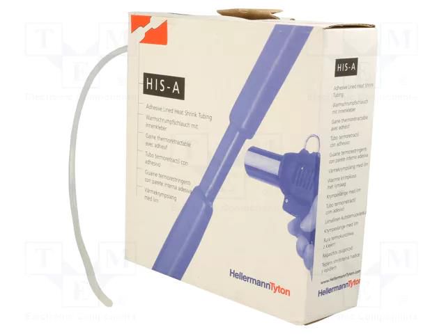 Heat shrink sleeve; 3: 1; 3mm; Diam.after shrinking: 1mm HELLERMANNTYTON HIS-A-3/1-CL
