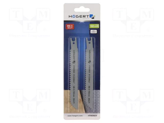 Hacksaw blade-set; universal; 150mm; 6teeth/inch; 2pcs. HÖGERT TECHNIK HT-6D923