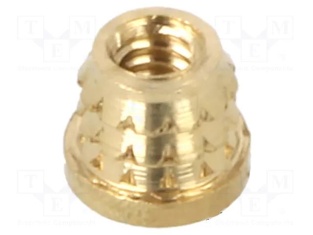 Threaded insert; brass; M1,6; BN 37901; L: 2mm; for plastic TAPPEX KVT-073M1.6