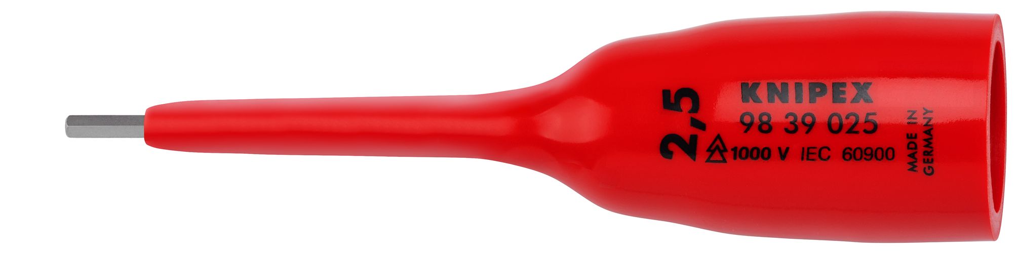 KNIPEX 98 39 025 Hexagon Socket for hexagonal socket screws with internal square 3/8" 92 mm 98 39 025 4003773089520