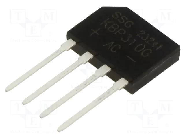 Bridge rectifier: single-phase; Urmax: 1kV; If: 3A; Ifsm: 80A; flat SMC DIODE SOLUTIONS KBP310GTB-SMC