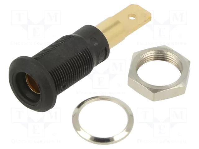 Connector: 4mm banana; socket; 25A; 30VAC; 60VDC; black STÄUBLI LB4H-IF/A-21
