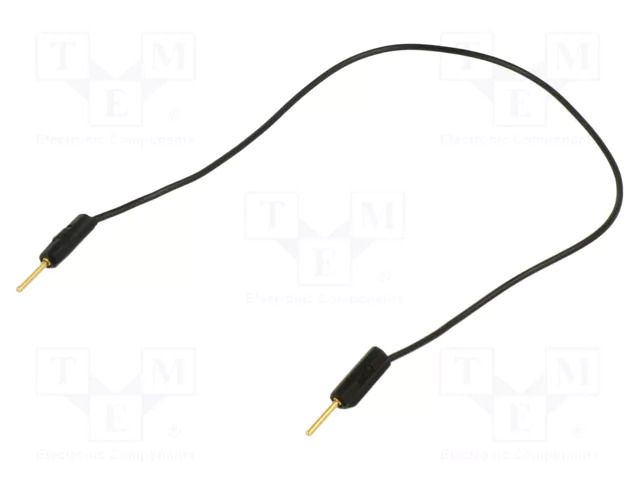 Test lead; 60VDC; 30VAC; 3A; banana plug 1mm,both sides; black STÄUBLI LK1-A-01521