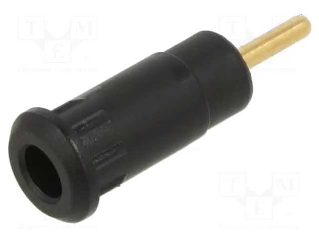 Connector: 2mm banana; socket; 10A; 29mm; black; soldered,on panel STÄUBLI SEB2-R-21