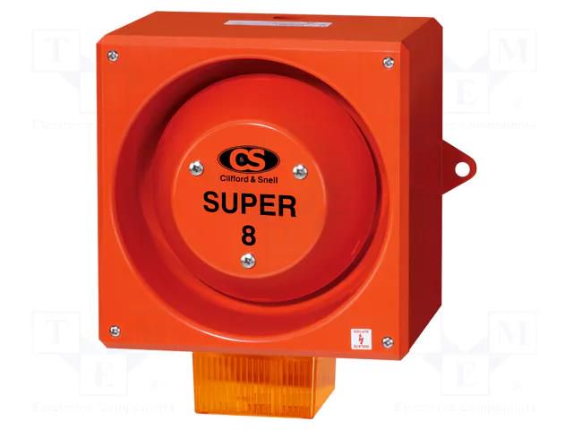 Signaller: lighting-sound; 115VAC; siren,flashing light; amber CLIFFORD & SNELL YL80/L50/A/RF/SU/W