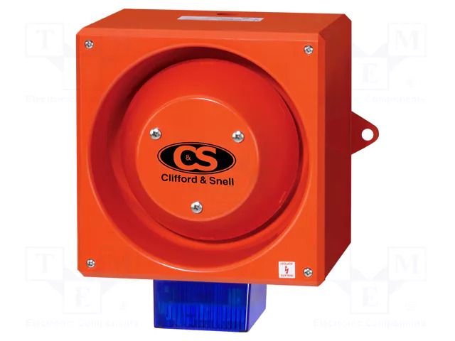 Signaller: lighting-sound; 230VAC; siren,flashing light; blue CLIFFORD & SNELL YL80/N50/B/RF/SU/W