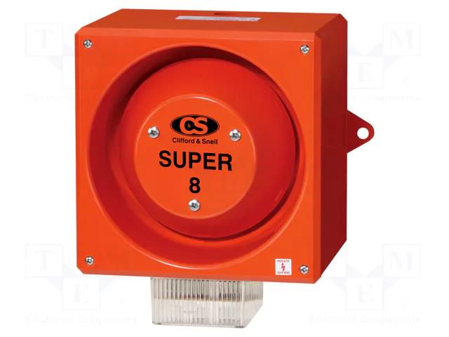 Signaller: lighting-sound; 24VDC; siren,flashing light; IP65 CLIFFORD & SNELL YL80/D50/C/RF/SU/W