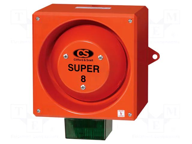 Signaller: lighting-sound; 24VDC; siren,flashing light; green CLIFFORD & SNELL YL80/D50/G/RF/SU/W