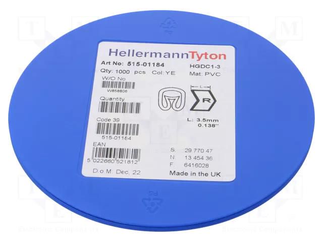 Markers; Marking: R; 1÷3mm; PVC; yellow; -65÷105°C; leaded; HGDC1-3 HELLERMANNTYTON HGDC1-3R-PVC-YE