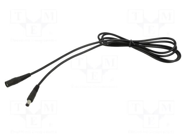 Cable; 1x0.5mm2; DC 5,5/2,1 plug,DC 5,5/2,5 plug; straight; 1.5m WEST POL P25-C21-C050-150BK