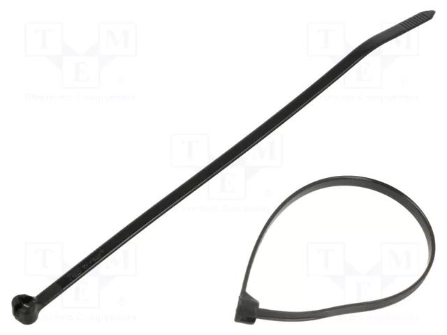 Cable tie; with a metal clasp; L: 140mm; W: 3.6mm; black; polyamide ABB TY24MX