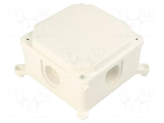 Enclosure: junction box; X: 103mm; Y: 103mm; Z: 60mm; wall mount JONEX JX-PK-2/R-WH