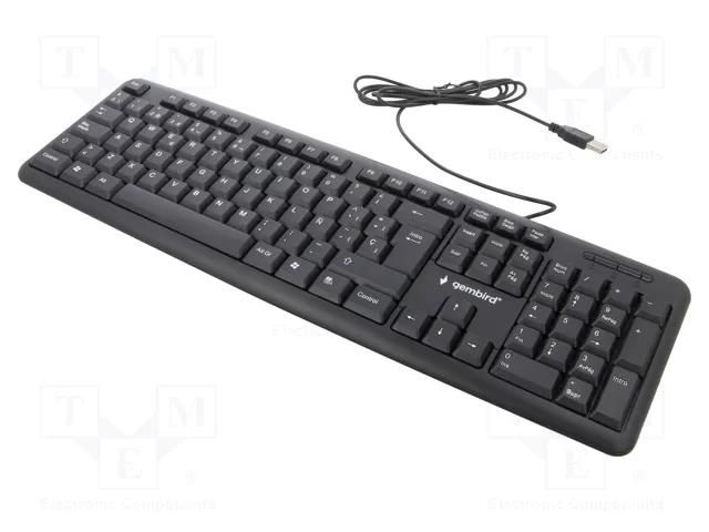 Keyboard; black; USB A; ES layout,wired; 1.5m GEMBIRD KB-U-103-ES