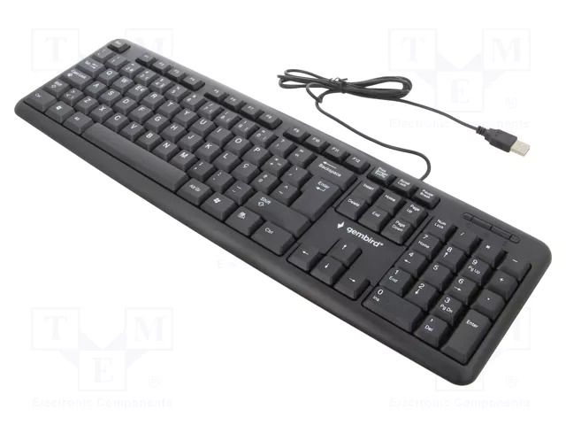 Keyboard; black; USB A; wired,PT layout; 1.5m GEMBIRD KB-U-103-PT